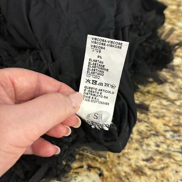 Dixie Short Sleeve Stretchy Cocktail Christmas Mini Dress In Black Size S - Picture 6 of 8